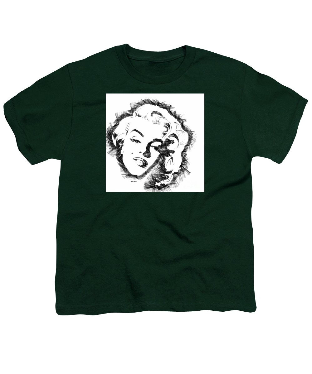 Youth T-Shirt - Marilyn Monroe Sketch In Black And White