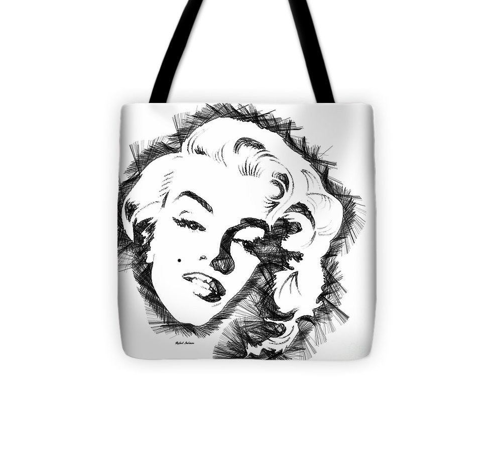 Tote Bag - Marilyn Monroe Sketch In Black And White