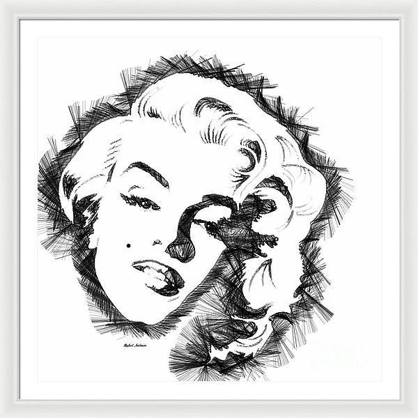 Framed Print - Marilyn Monroe Sketch In Black And White