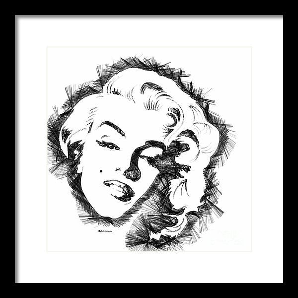 Framed Print - Marilyn Monroe Sketch In Black And White