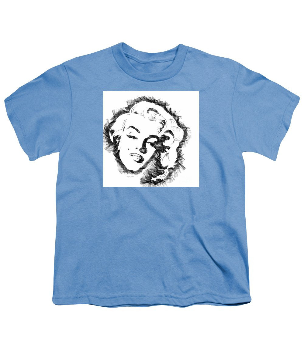 Youth T-Shirt - Marilyn Monroe Sketch In Black And White