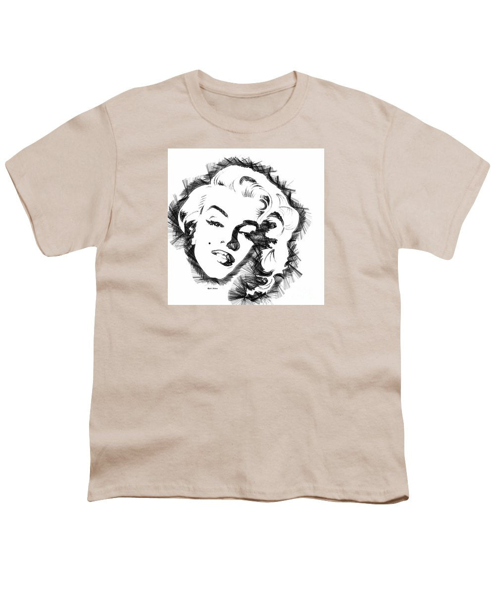 Youth T-Shirt - Marilyn Monroe Sketch In Black And White