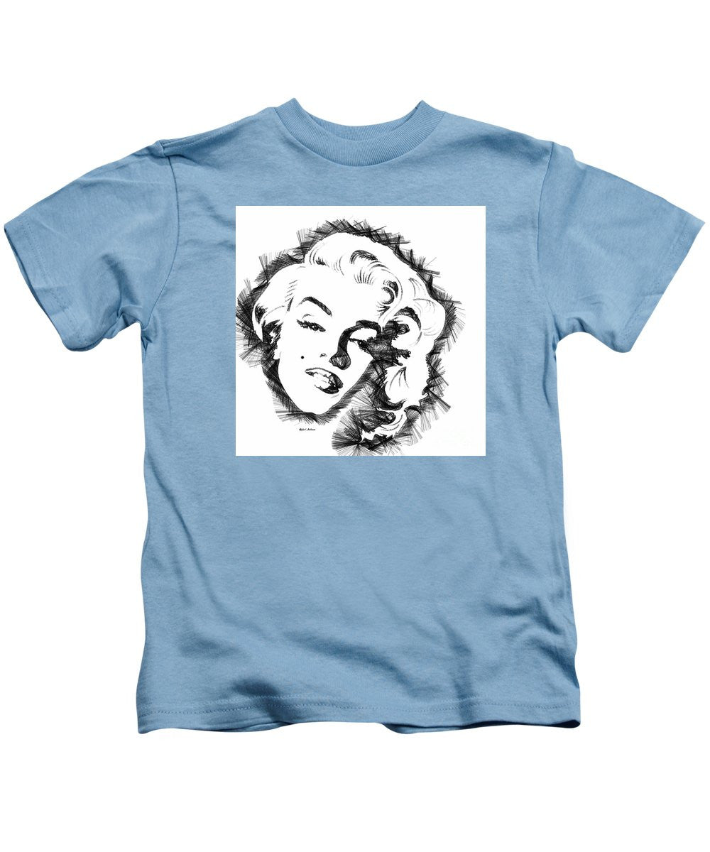 Kids T-Shirt - Marilyn Monroe Sketch In Black And White