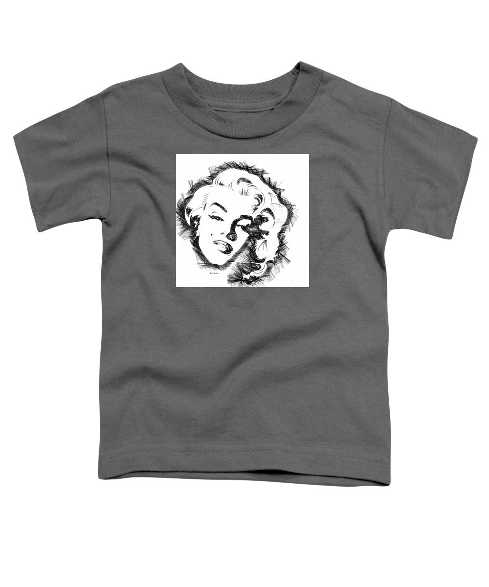 T-shirt pour tout-petits - Croquis de Marilyn Monroe en noir et blanc