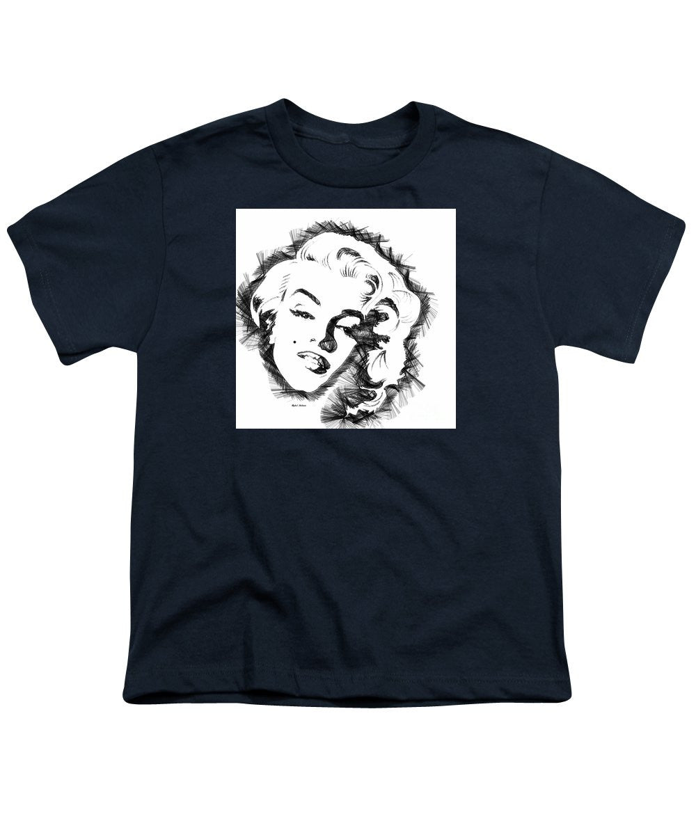 Youth T-Shirt - Marilyn Monroe Sketch In Black And White