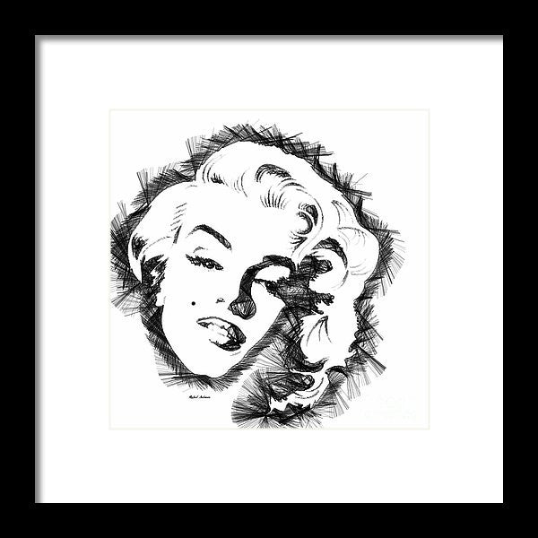 Framed Print - Marilyn Monroe Sketch In Black And White