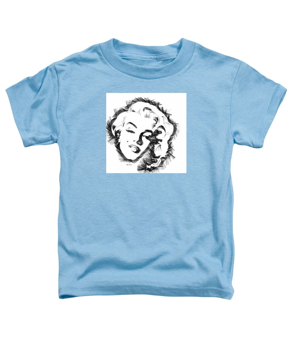 T-shirt pour tout-petits - Croquis de Marilyn Monroe en noir et blanc