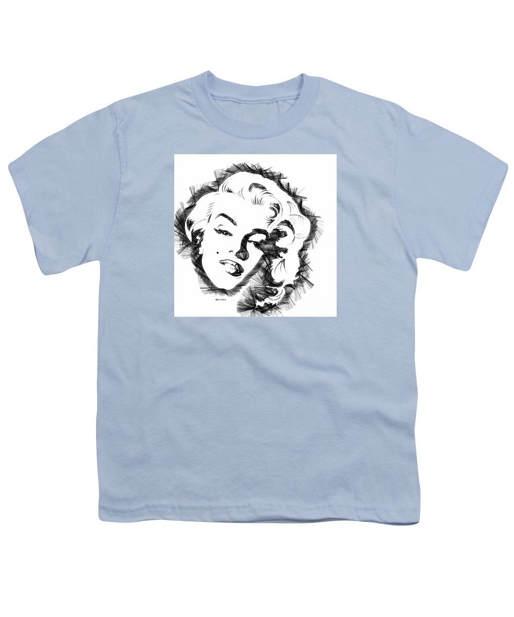 Youth T-Shirt - Marilyn Monroe Sketch In Black And White