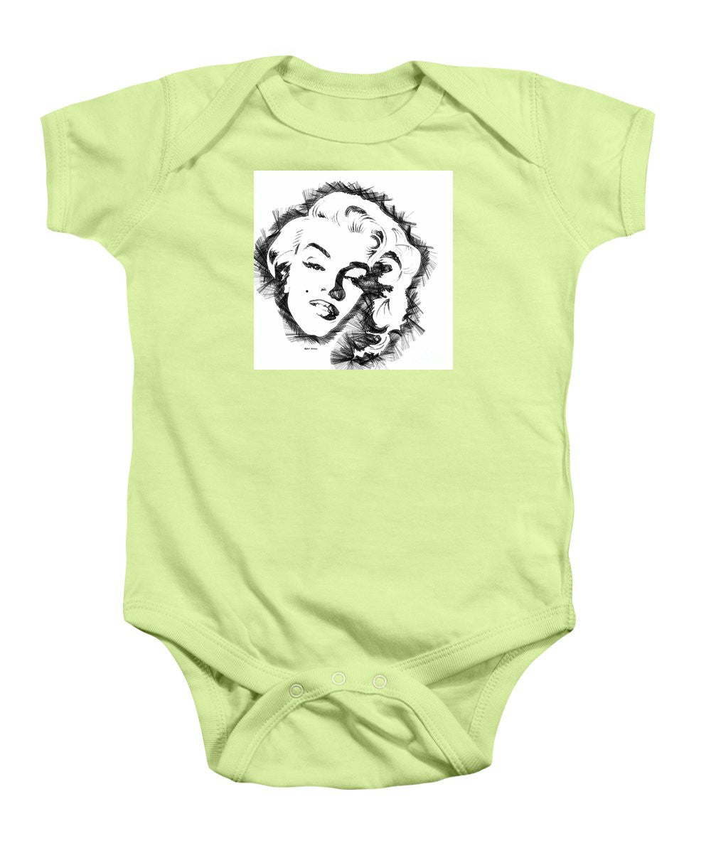 Baby Onesie - Marilyn Monroe Sketch In Black And White