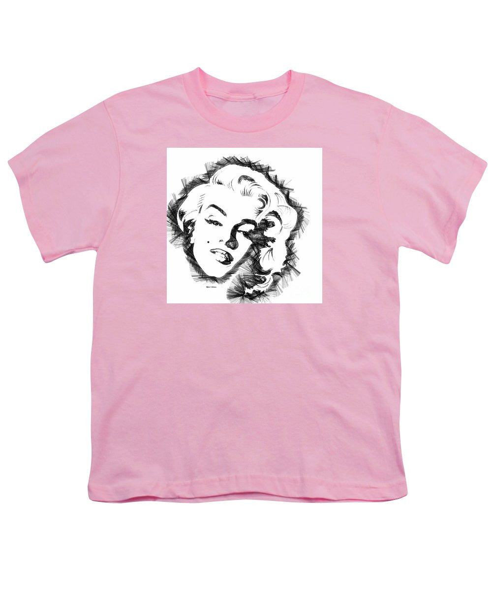 Youth T-Shirt - Marilyn Monroe Sketch In Black And White