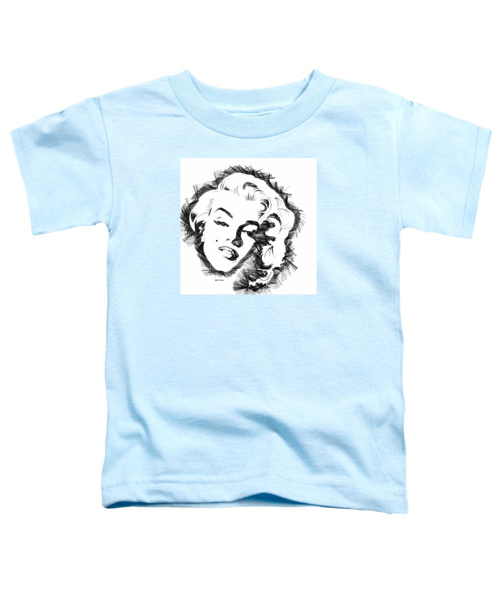 T-shirt pour tout-petits - Croquis de Marilyn Monroe en noir et blanc