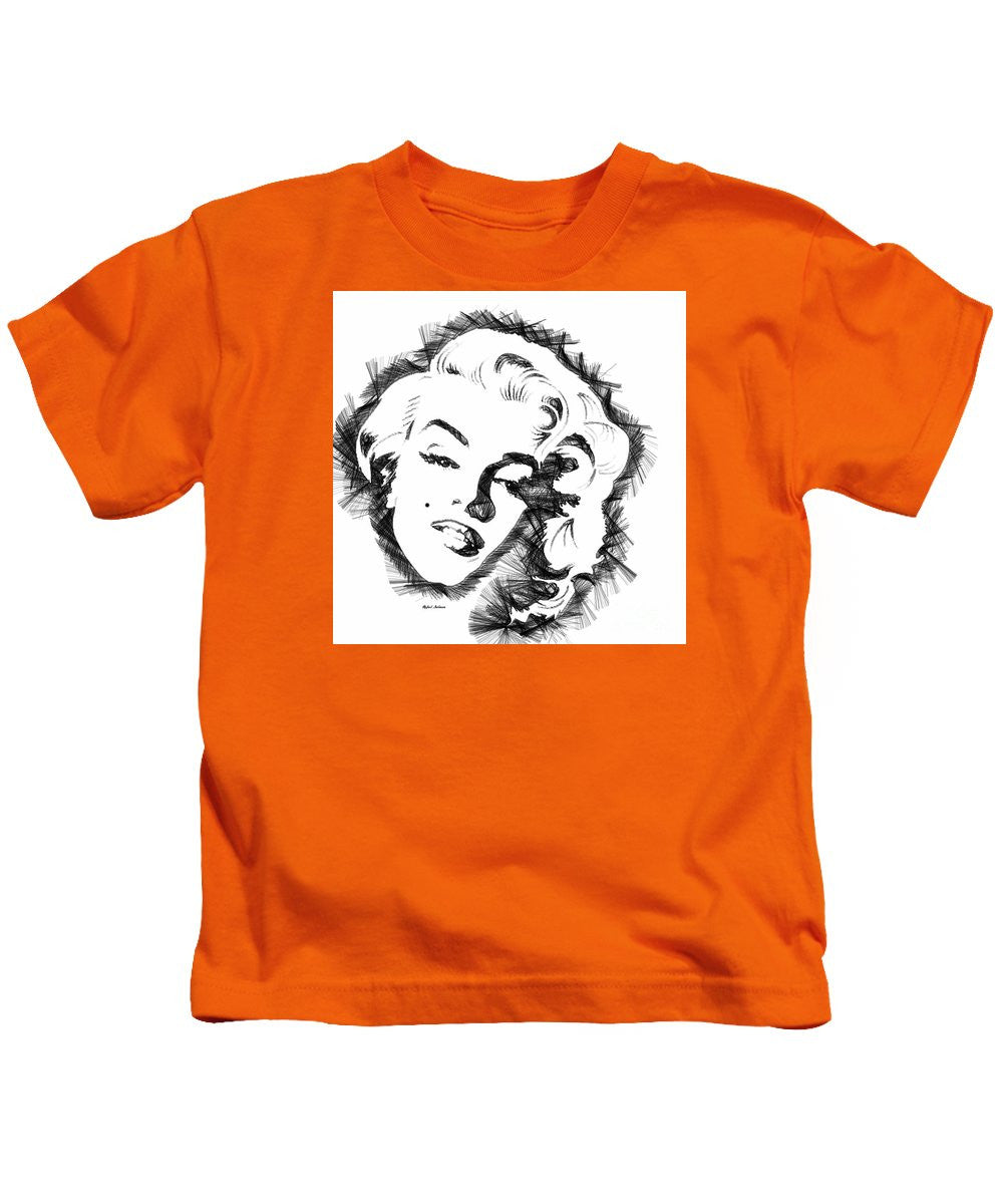 Kids T-Shirt - Marilyn Monroe Sketch In Black And White