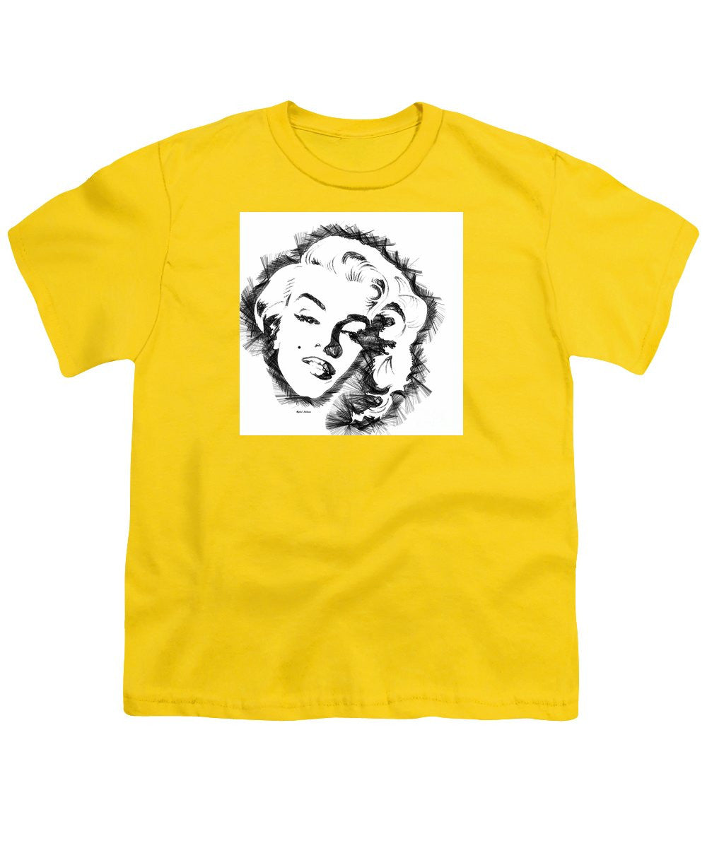 Youth T-Shirt - Marilyn Monroe Sketch In Black And White