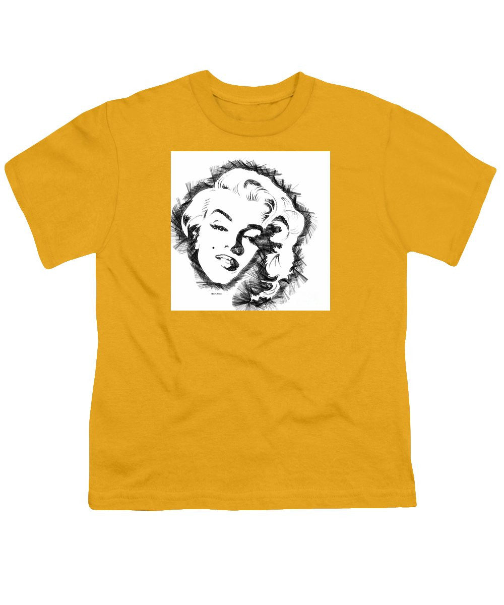 Youth T-Shirt - Marilyn Monroe Sketch In Black And White