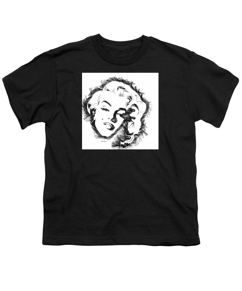 Youth T-Shirt - Marilyn Monroe Sketch In Black And White