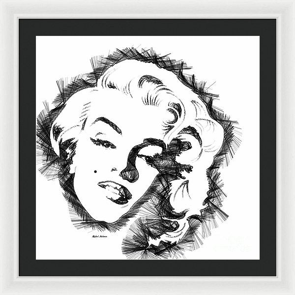 Framed Print - Marilyn Monroe Sketch In Black And White