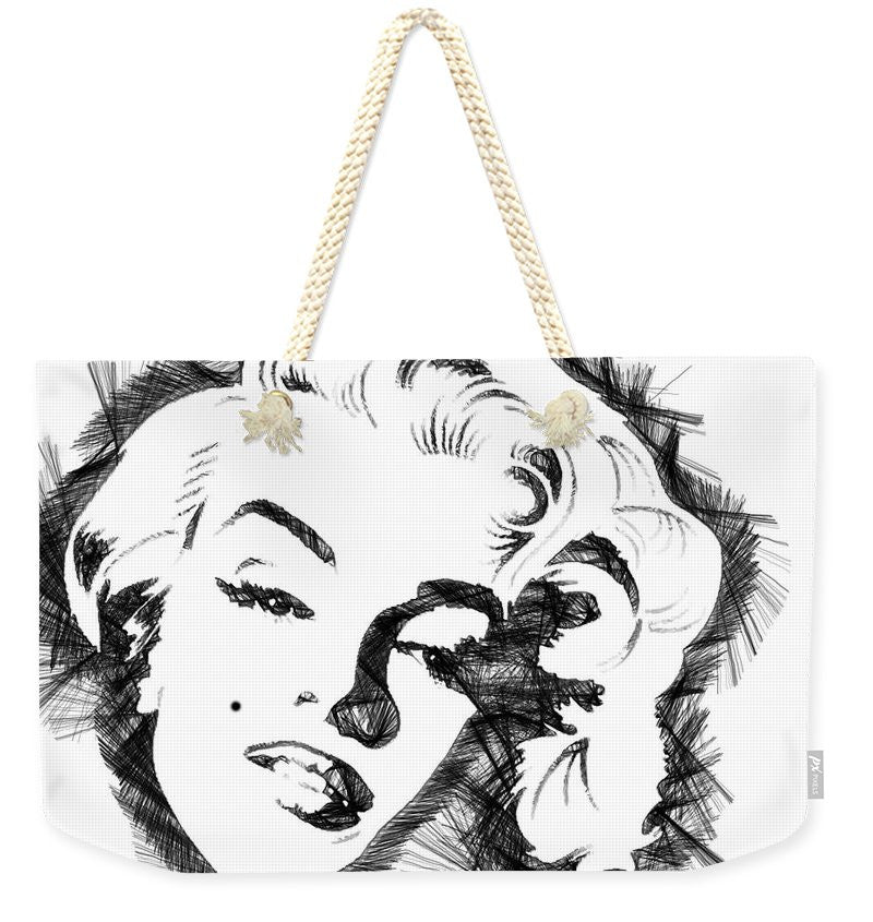 Weekender Tote Bag - Marilyn Monroe Sketch In Black And White