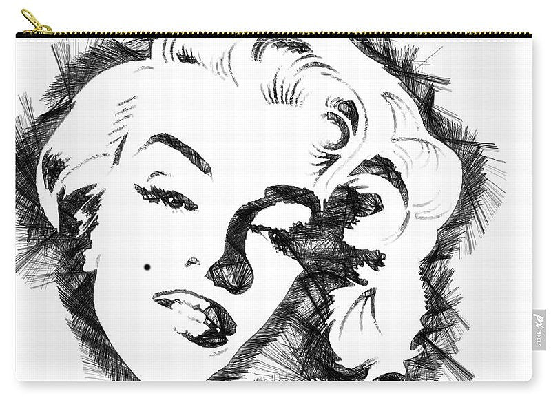 Carry-All Pouch - Marilyn Monroe Sketch In Black And White