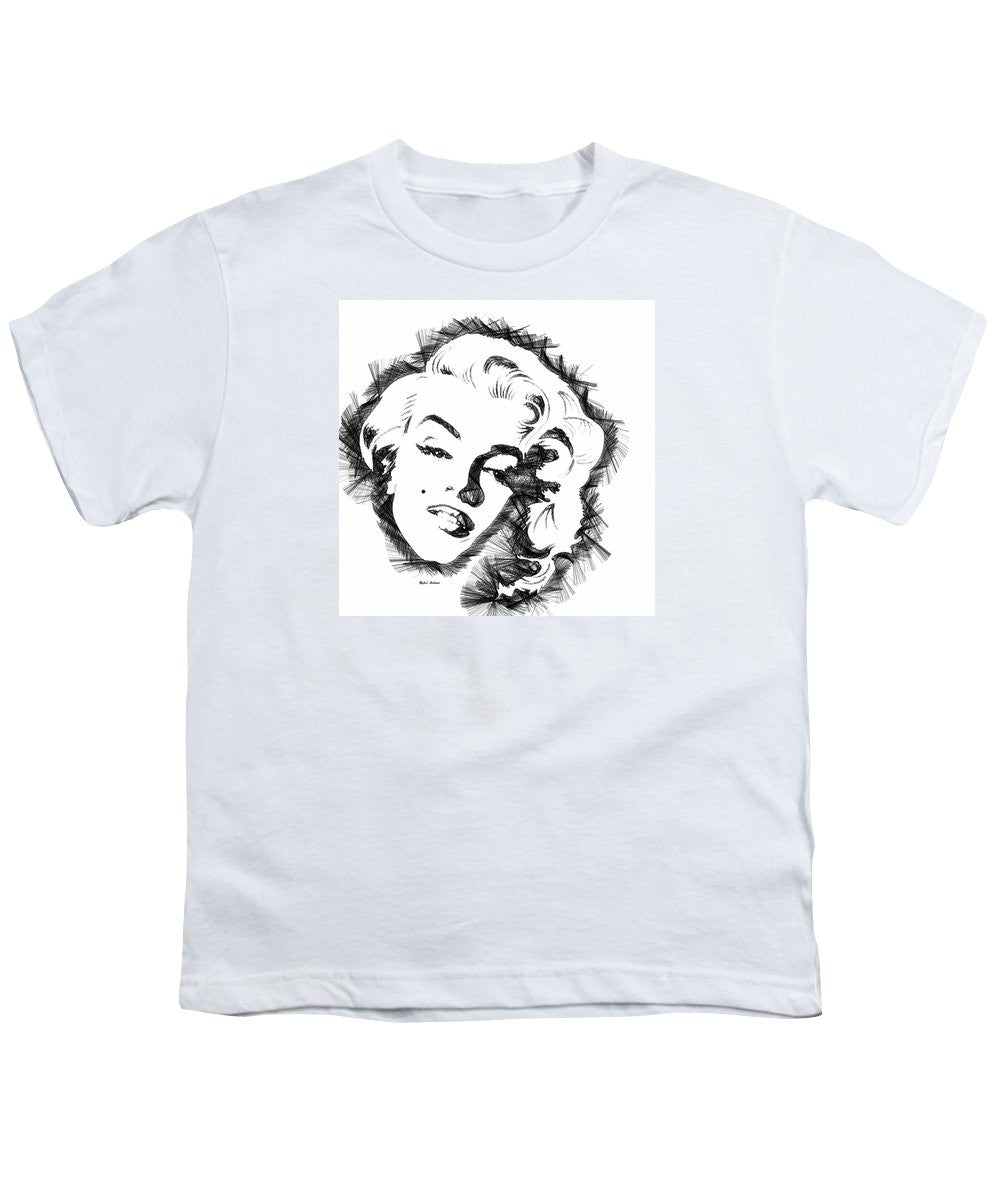 Youth T-Shirt - Marilyn Monroe Sketch In Black And White