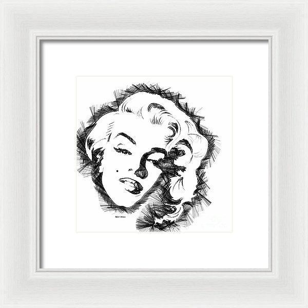 Framed Print - Marilyn Monroe Sketch In Black And White