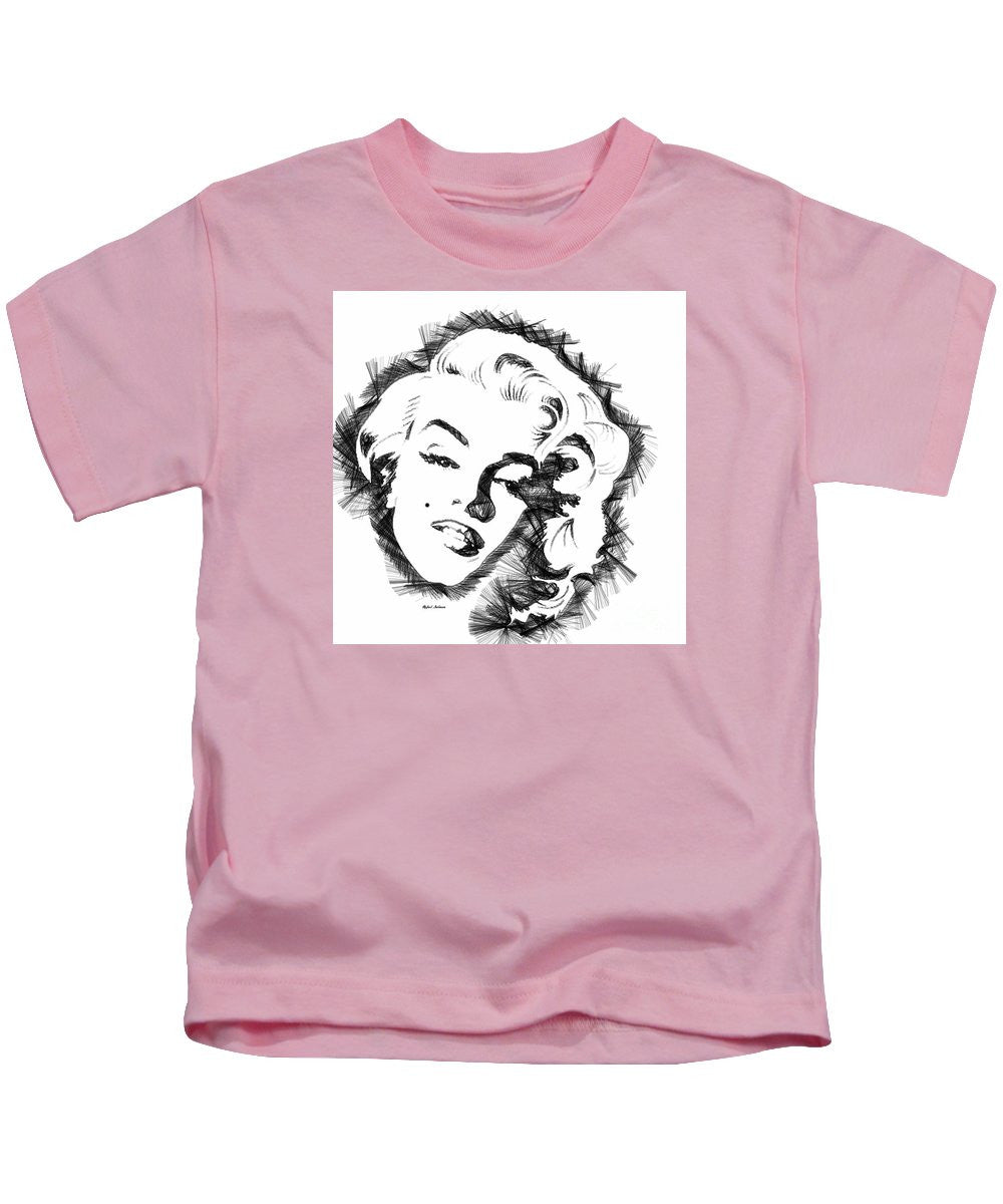 Kids T-Shirt - Marilyn Monroe Sketch In Black And White