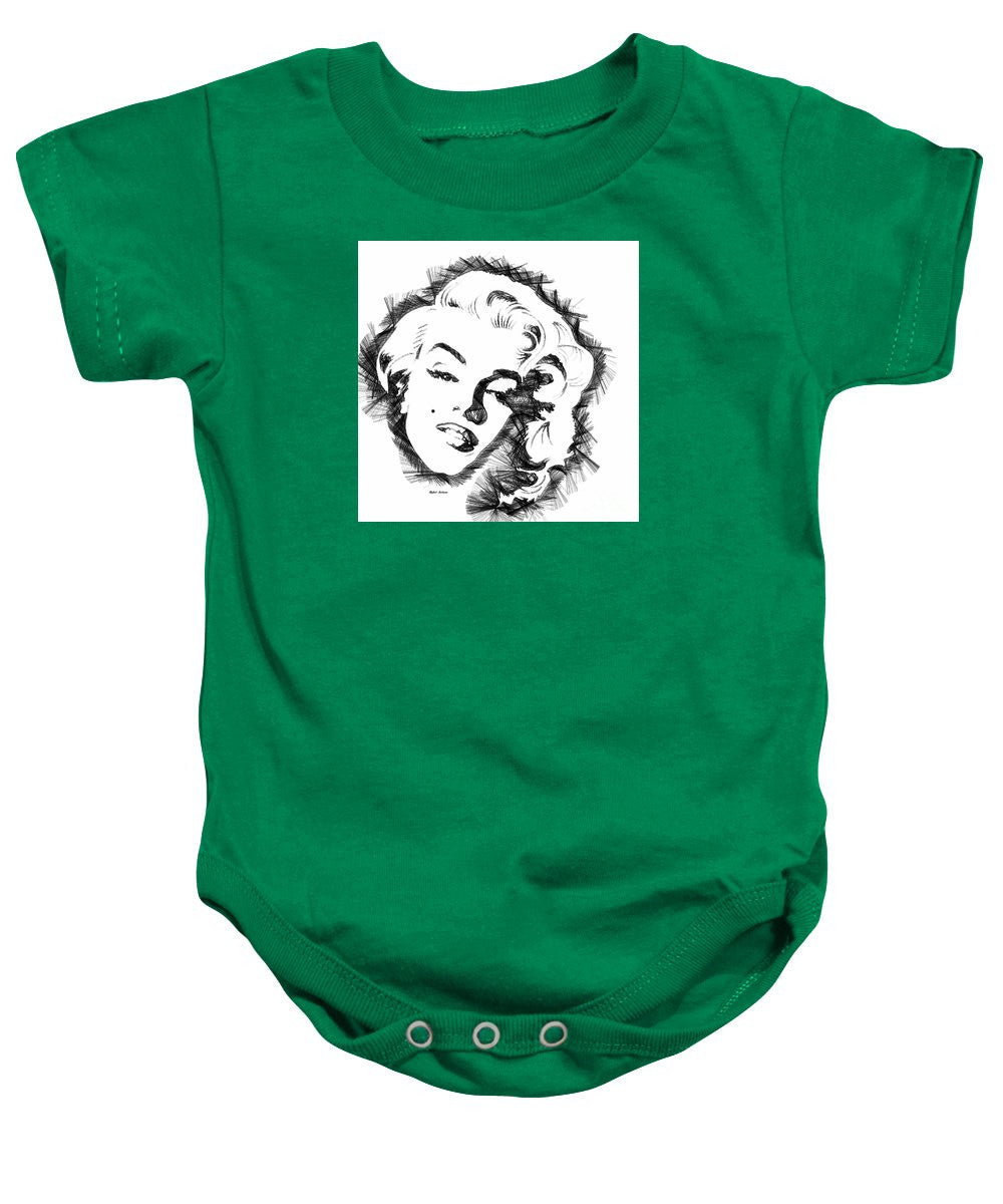 Baby Onesie - Marilyn Monroe Sketch In Black And White