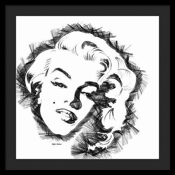 Framed Print - Marilyn Monroe Sketch In Black And White