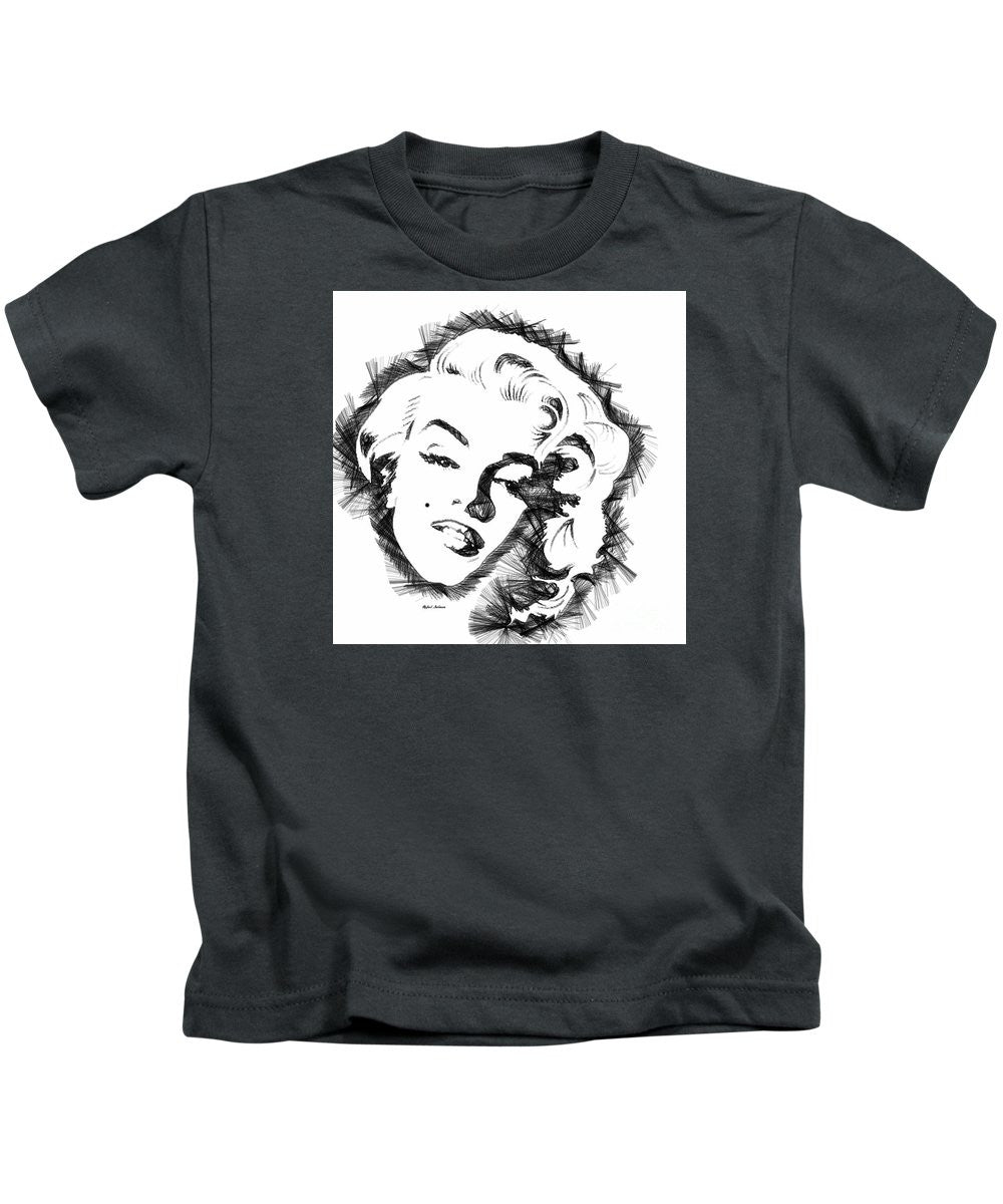 Kids T-Shirt - Marilyn Monroe Sketch In Black And White