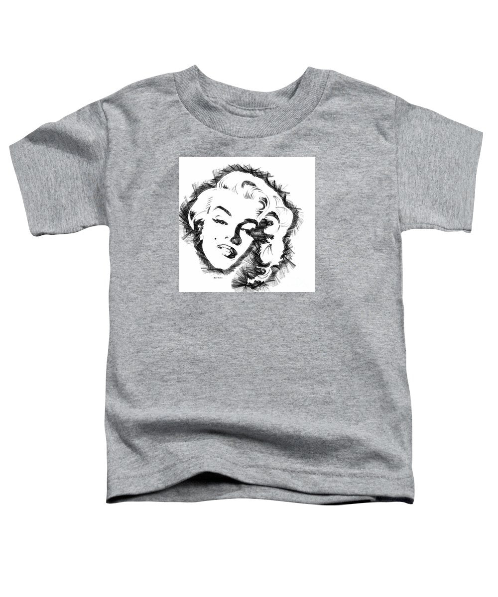 T-shirt pour tout-petits - Croquis de Marilyn Monroe en noir et blanc