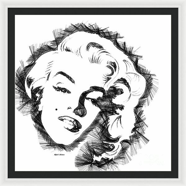 Framed Print - Marilyn Monroe Sketch In Black And White