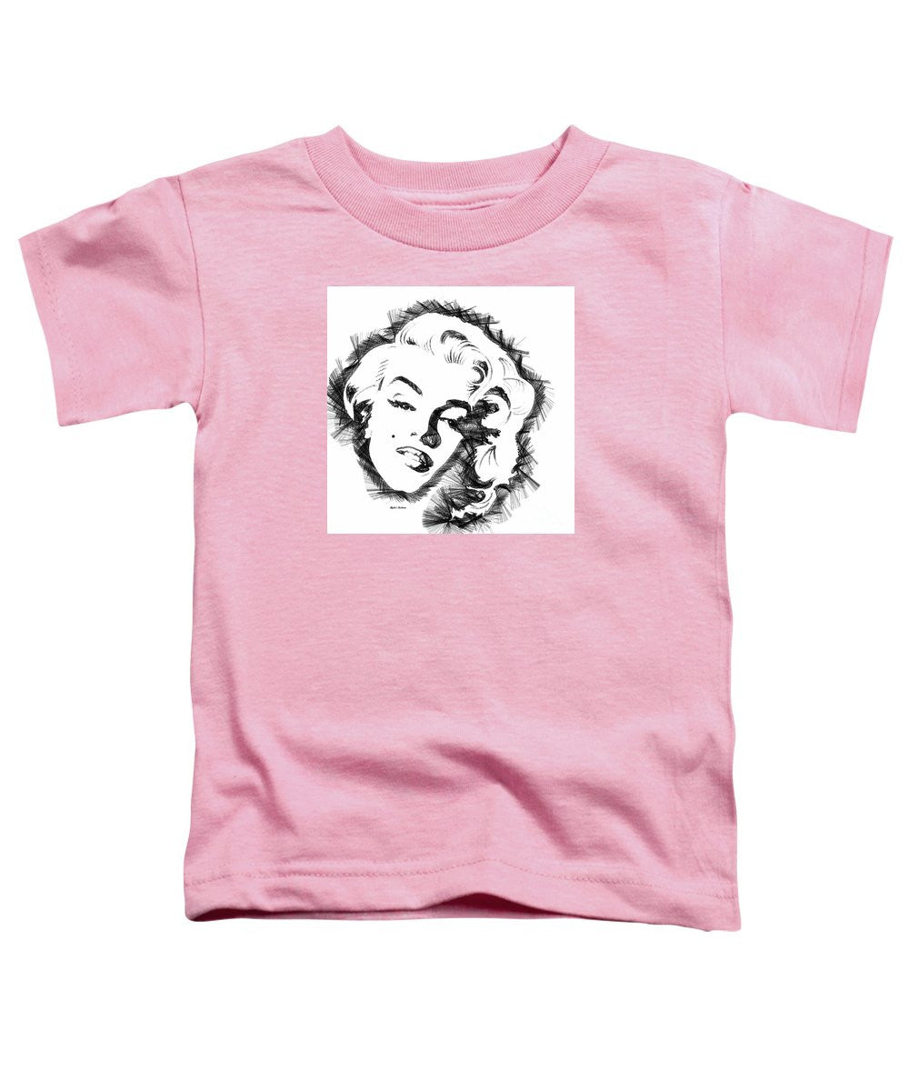 T-shirt pour tout-petits - Croquis de Marilyn Monroe en noir et blanc