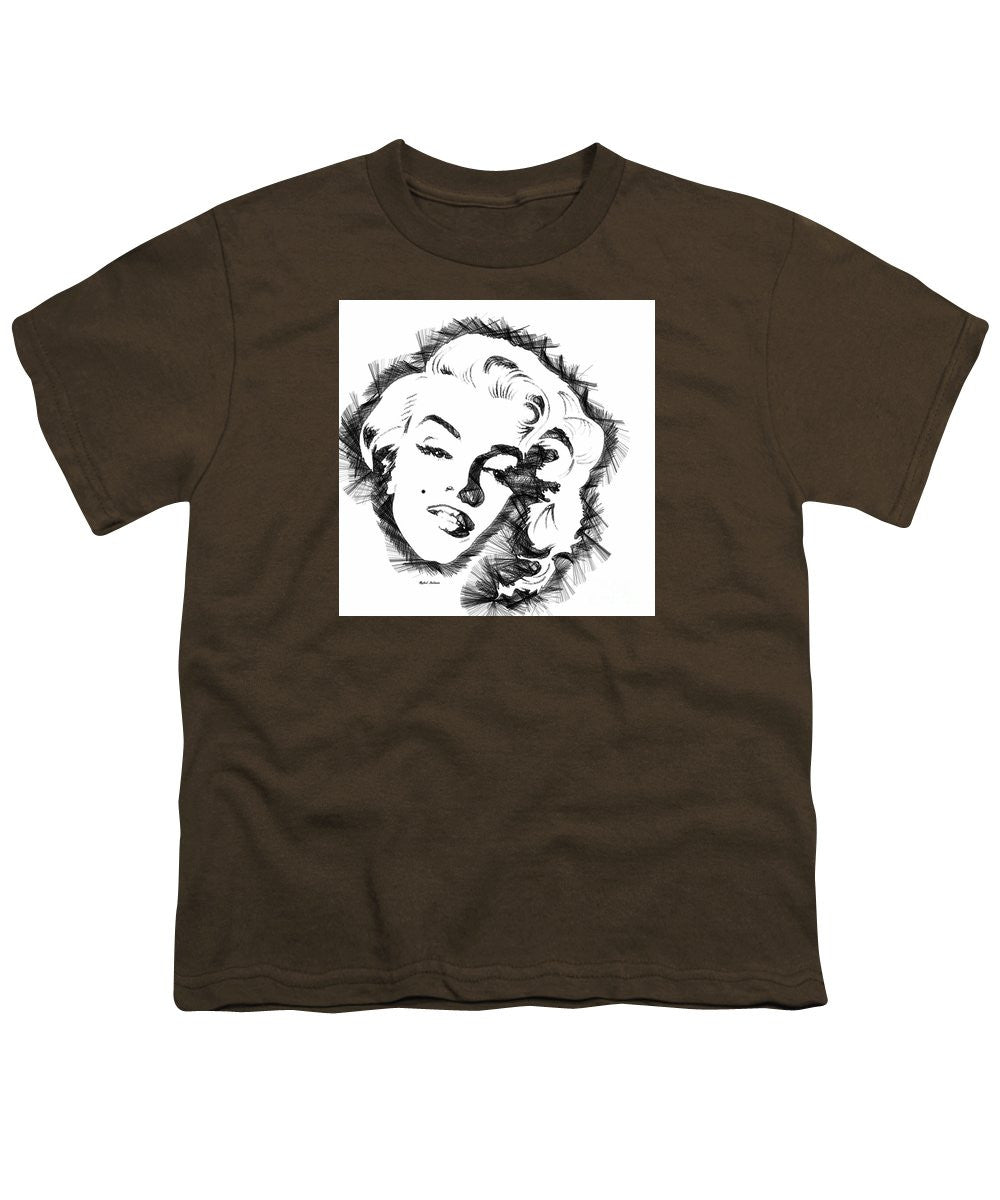 Youth T-Shirt - Marilyn Monroe Sketch In Black And White