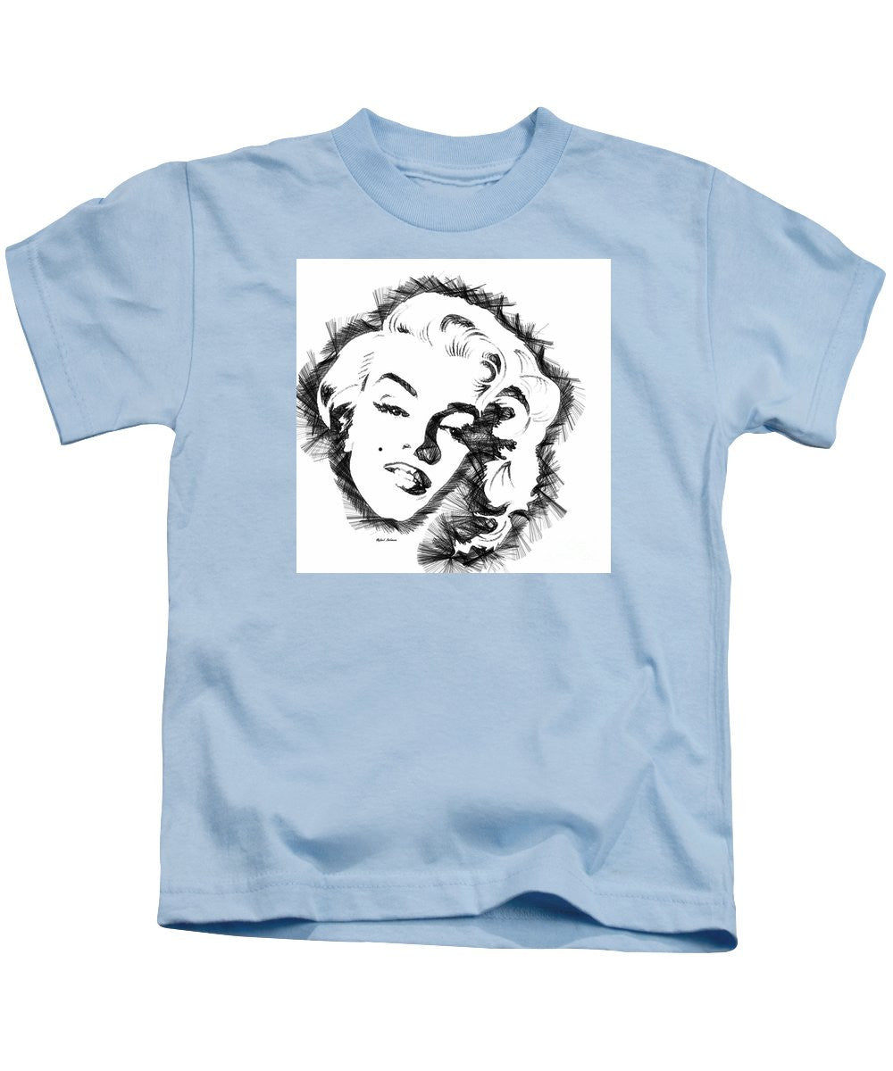 Kids T-Shirt - Marilyn Monroe Sketch In Black And White