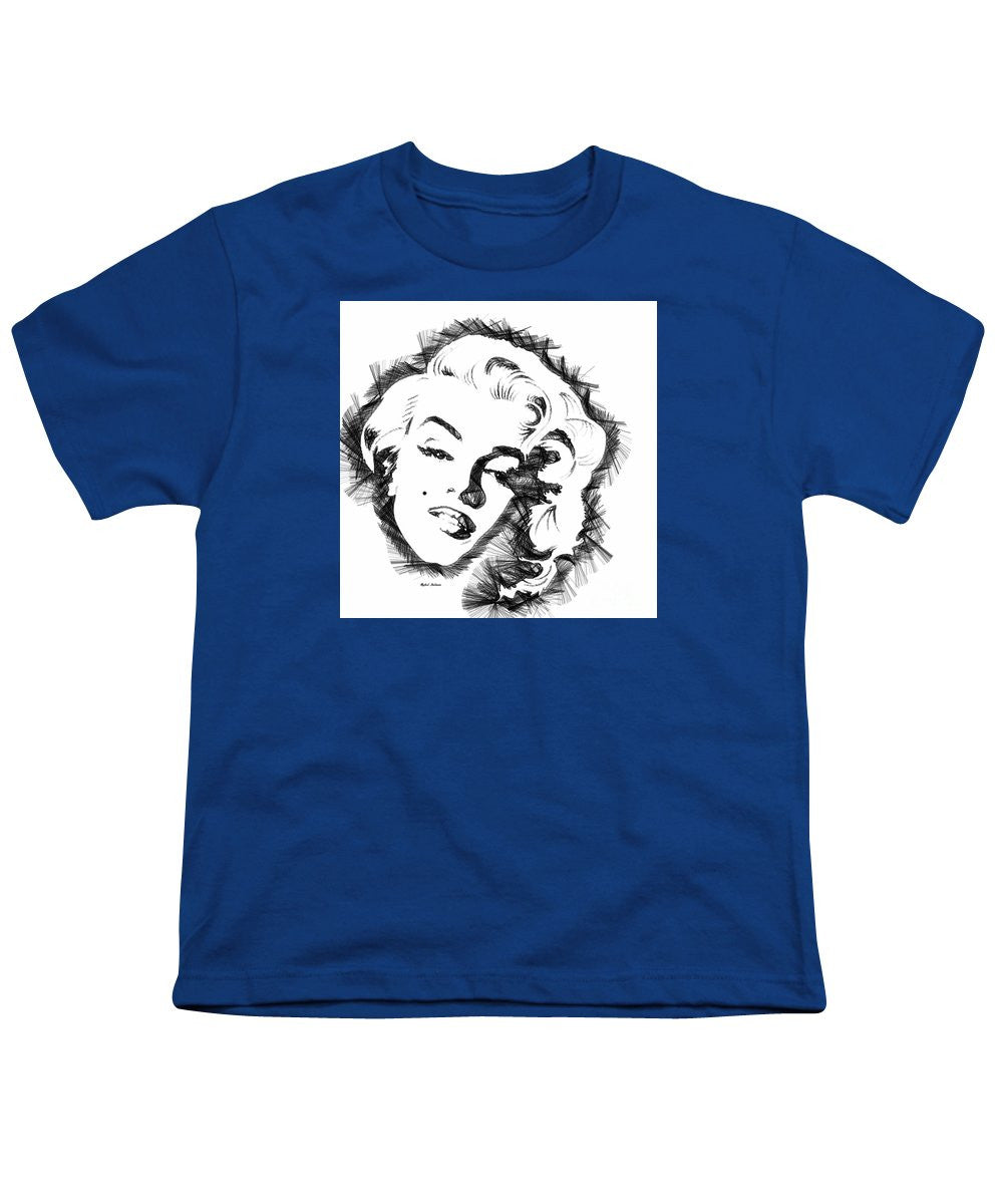 Youth T-Shirt - Marilyn Monroe Sketch In Black And White