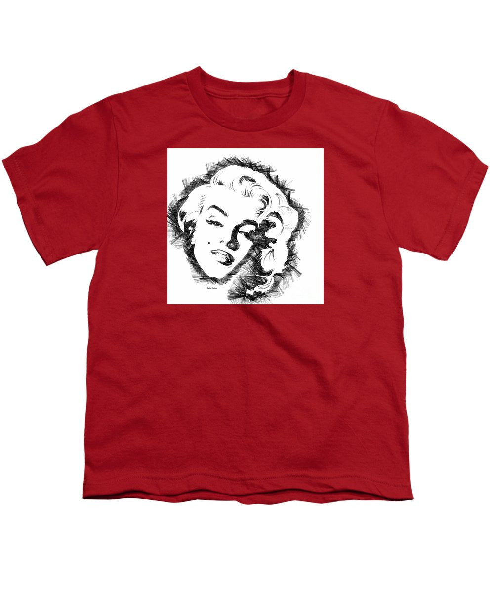 Youth T-Shirt - Marilyn Monroe Sketch In Black And White