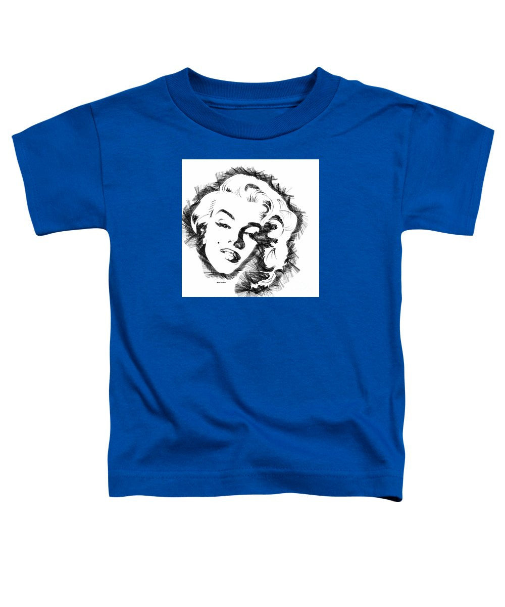 T-shirt pour tout-petits - Croquis de Marilyn Monroe en noir et blanc