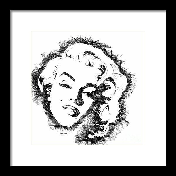 Framed Print - Marilyn Monroe Sketch In Black And White