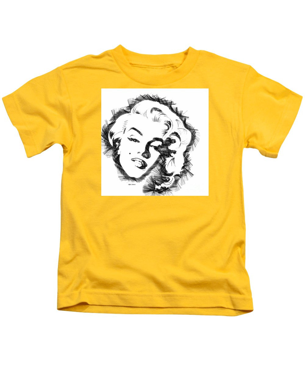 Kids T-Shirt - Marilyn Monroe Sketch In Black And White