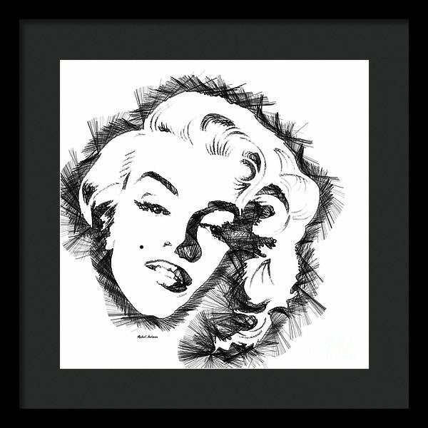 Framed Print - Marilyn Monroe Sketch In Black And White