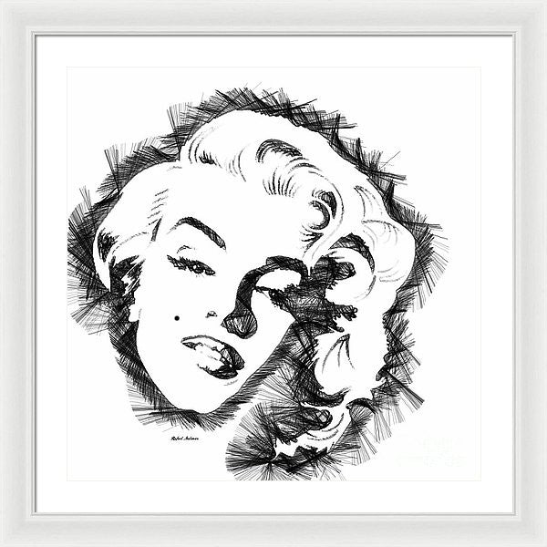 Framed Print - Marilyn Monroe Sketch In Black And White