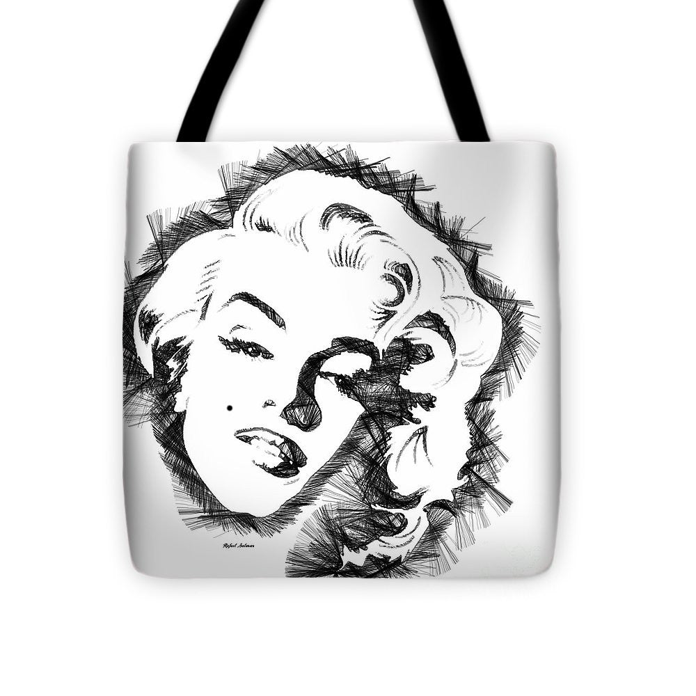 Tote Bag - Marilyn Monroe Sketch In Black And White