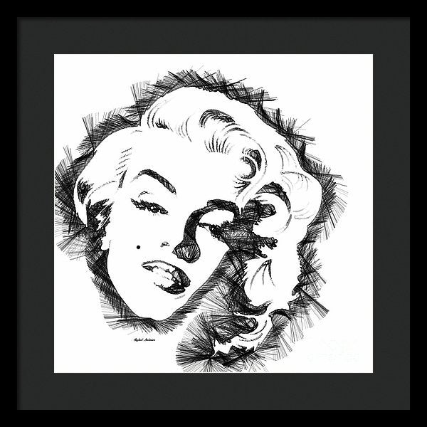 Framed Print - Marilyn Monroe Sketch In Black And White