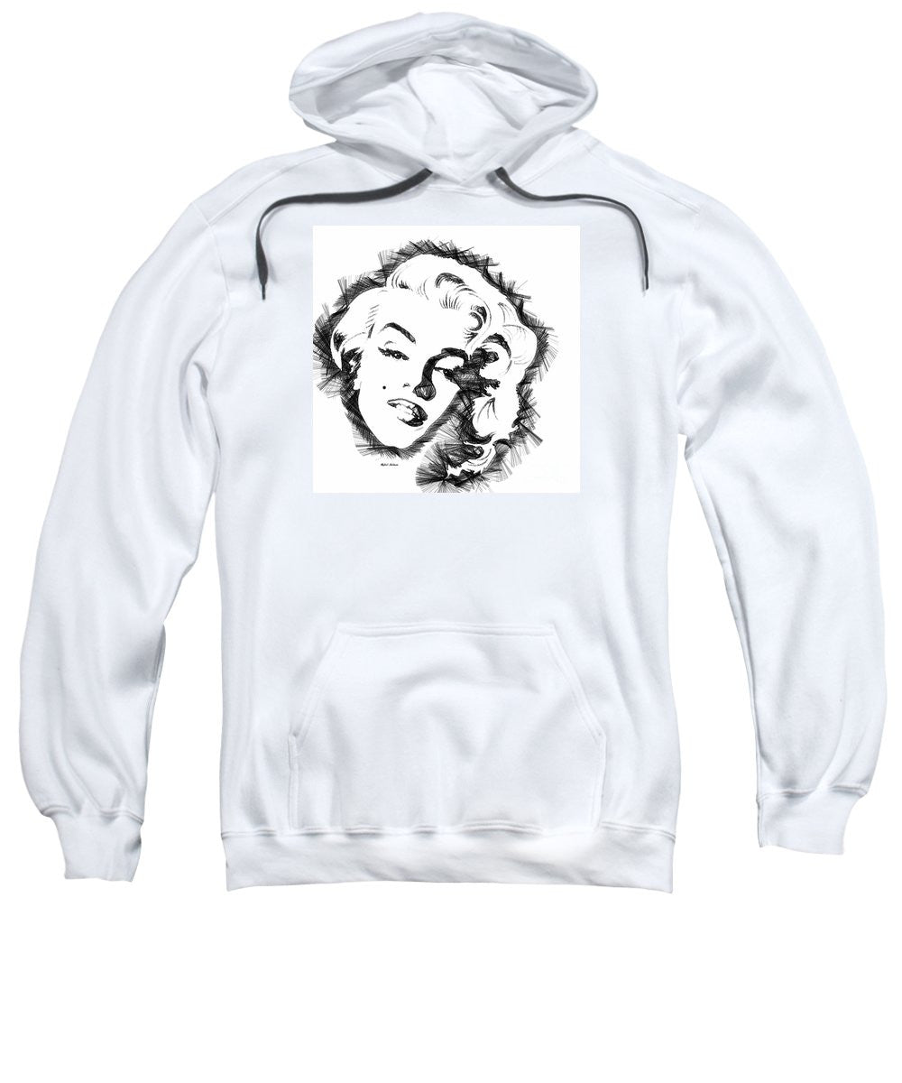 Sweatshirt - Marilyn Monroe Sketch In Black And White