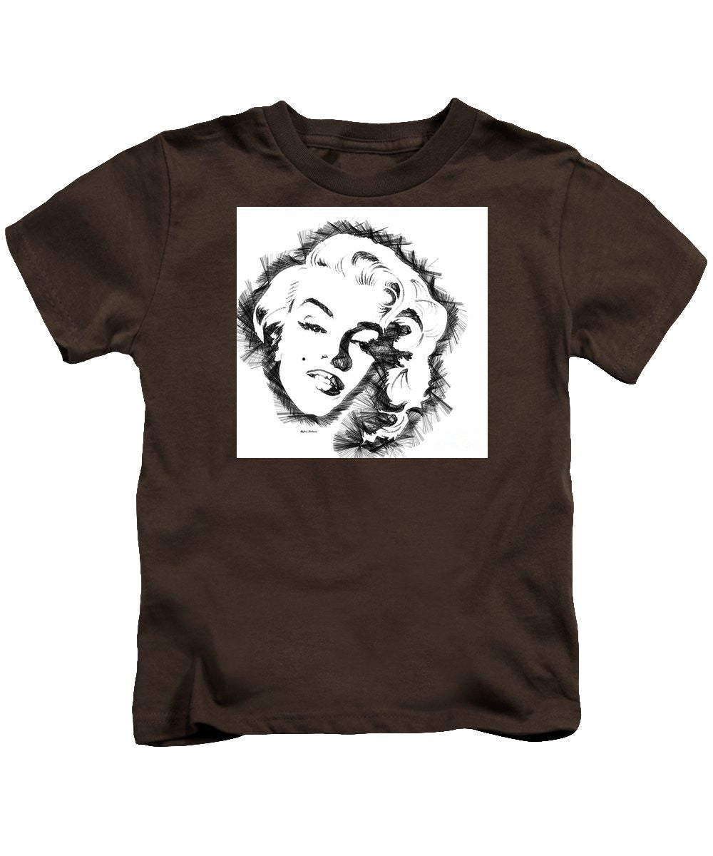 Kids T-Shirt - Marilyn Monroe Sketch In Black And White