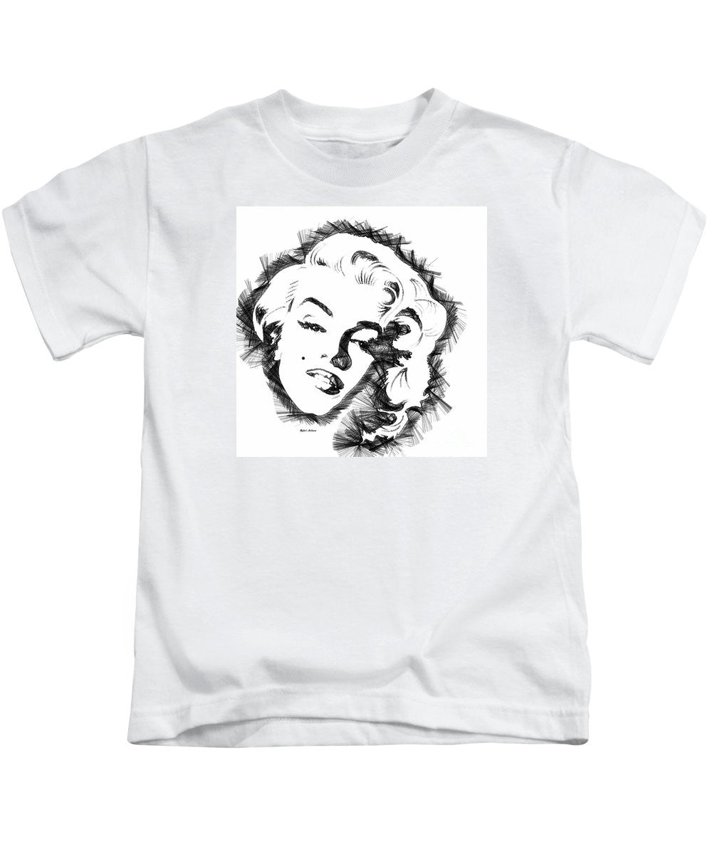 Kids T-Shirt - Marilyn Monroe Sketch In Black And White