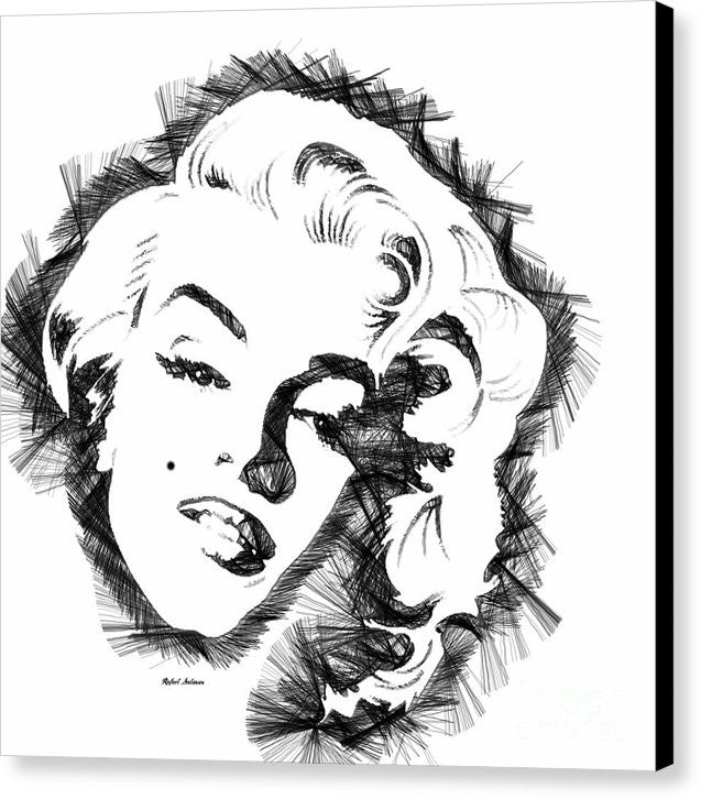 Impression sur toile - Croquis de Marilyn Monroe en noir et blanc