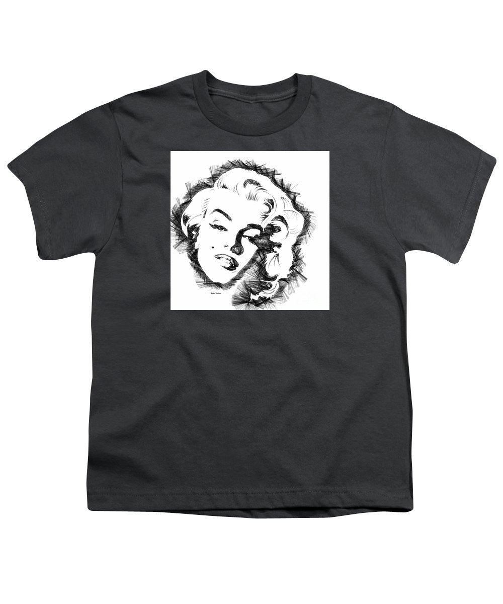 Youth T-Shirt - Marilyn Monroe Sketch In Black And White