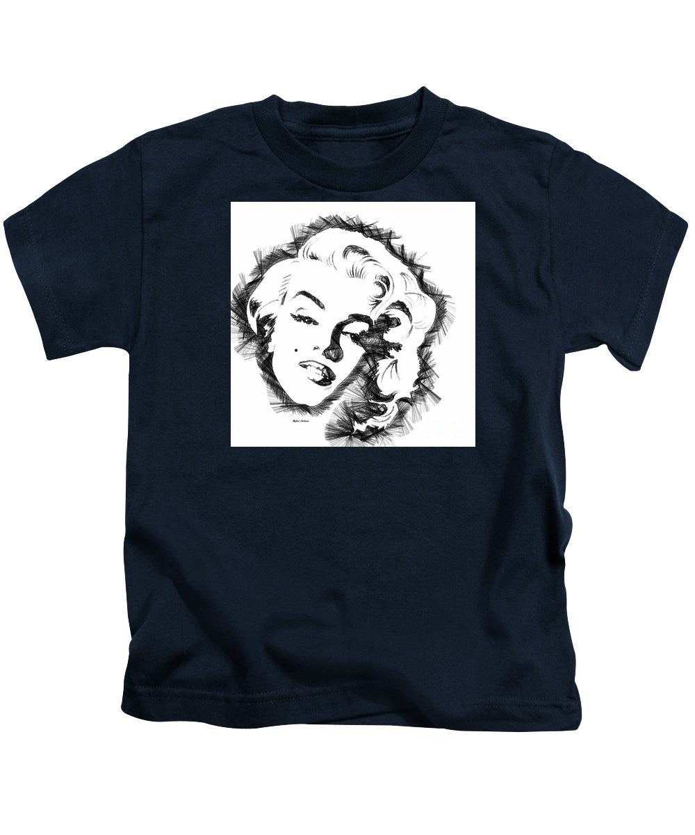 Kids T-Shirt - Marilyn Monroe Sketch In Black And White