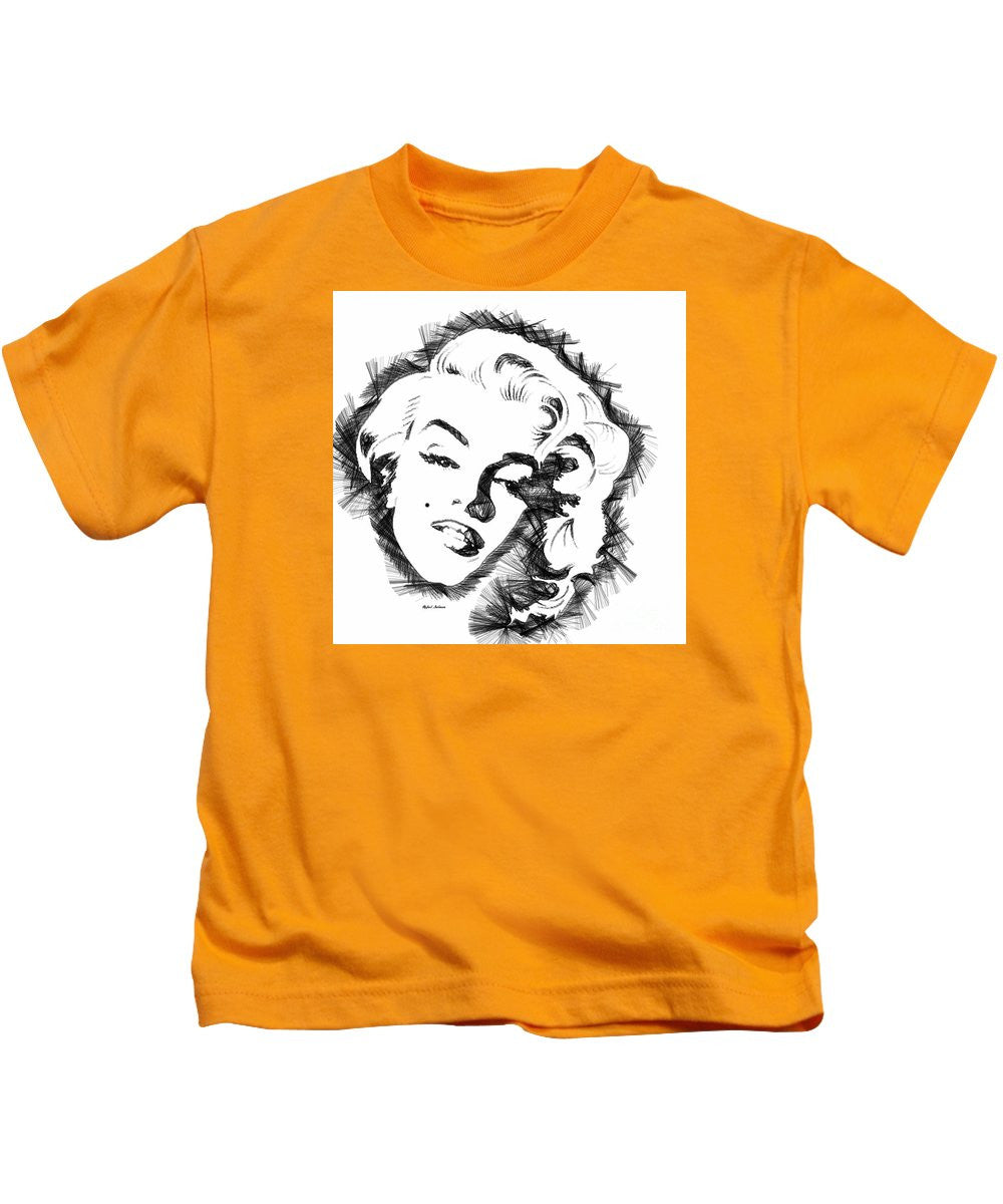 Kids T-Shirt - Marilyn Monroe Sketch In Black And White