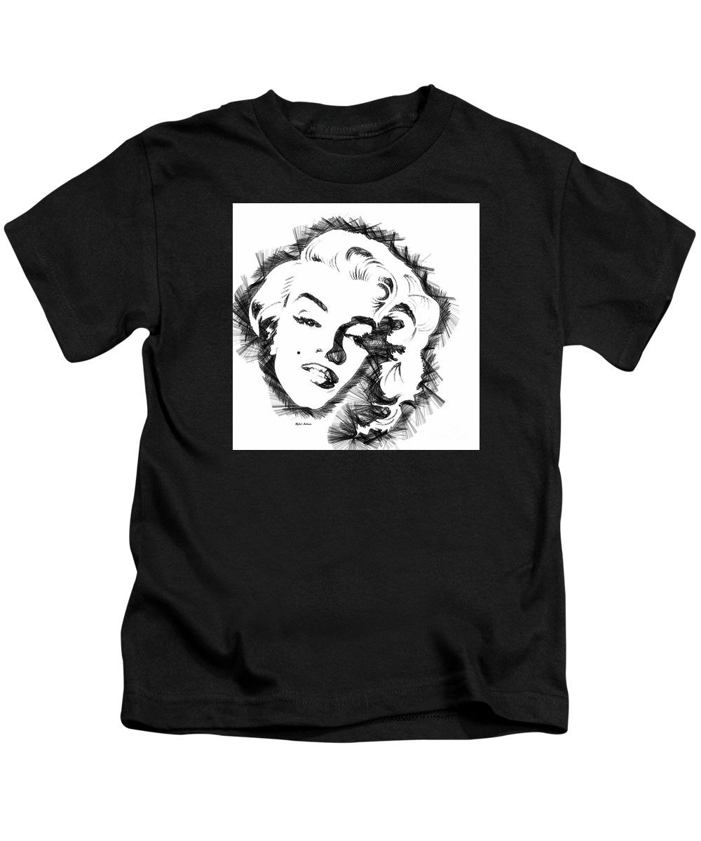 Kids T-Shirt - Marilyn Monroe Sketch In Black And White